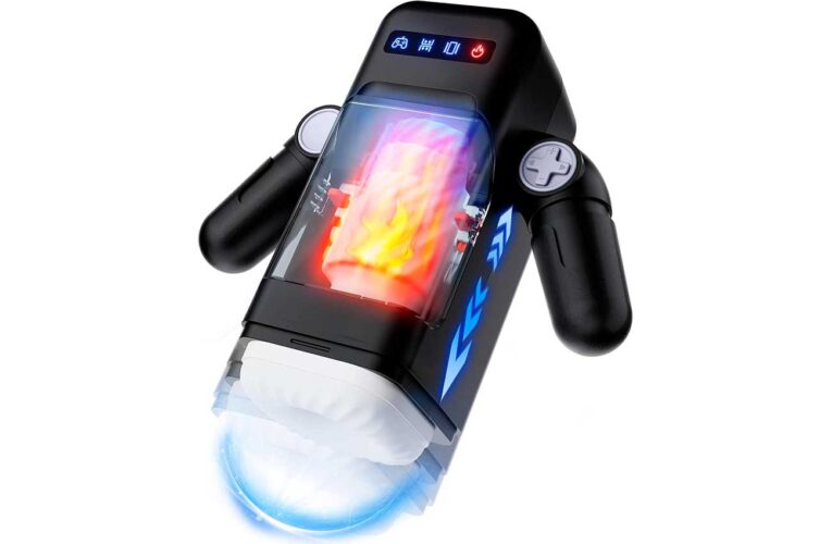 Masturbador Masculino PREMIUM: 10 Vibraciones + 8 Empujes, Calefacción REAL y Soporte para Teléfono 🔥