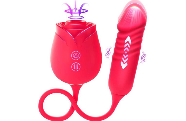 Consolador vibrador con triple función y 10 modos de succión 